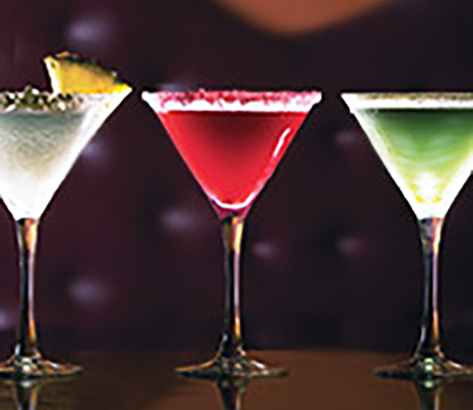 3 Cocktails; White, Red, Green